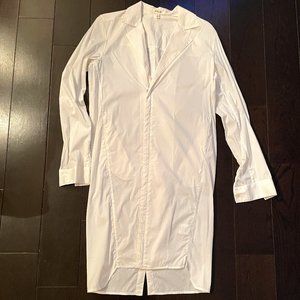 Helmut Lang White Shirt Midi Dress - Size 2
